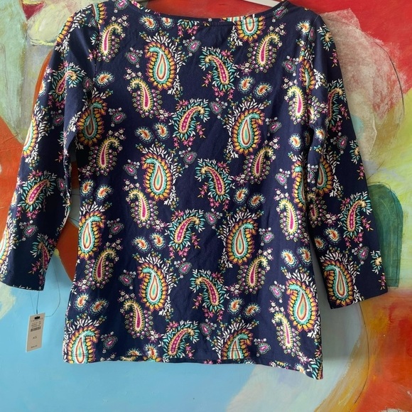 NWT Talbots multi colored Paisley Bateau Neck 3/4 sleeve Tee shirt
Beautiful! - Picture 1 of 5
